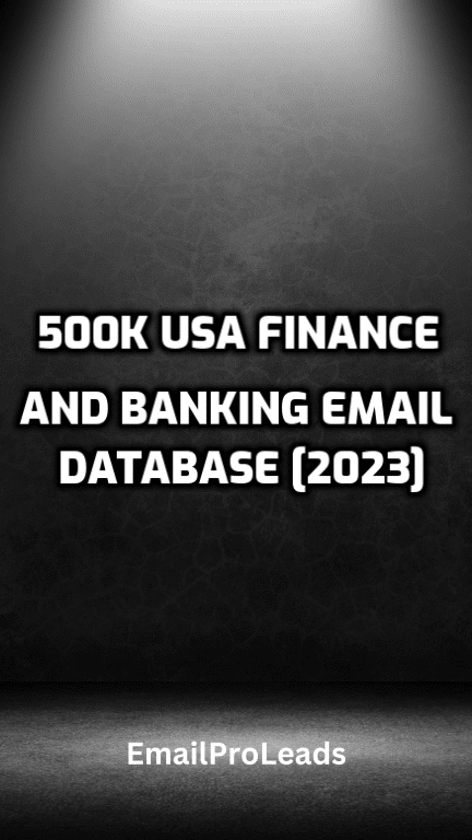 500k USA Finance And Banking Email Database [2023]