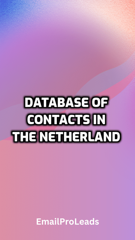 Database of contacts in the Netherland