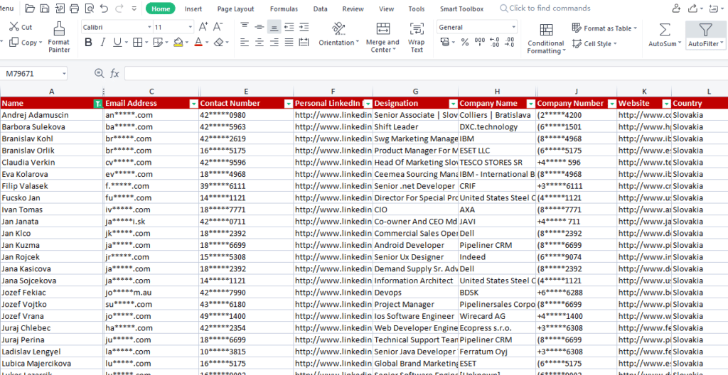 Slovakia Sample Database