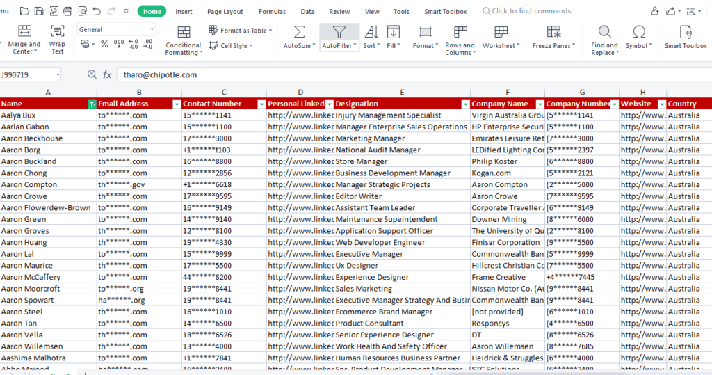 Australia Sample Database