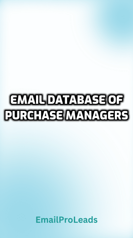 Email Database of Purchase Managers