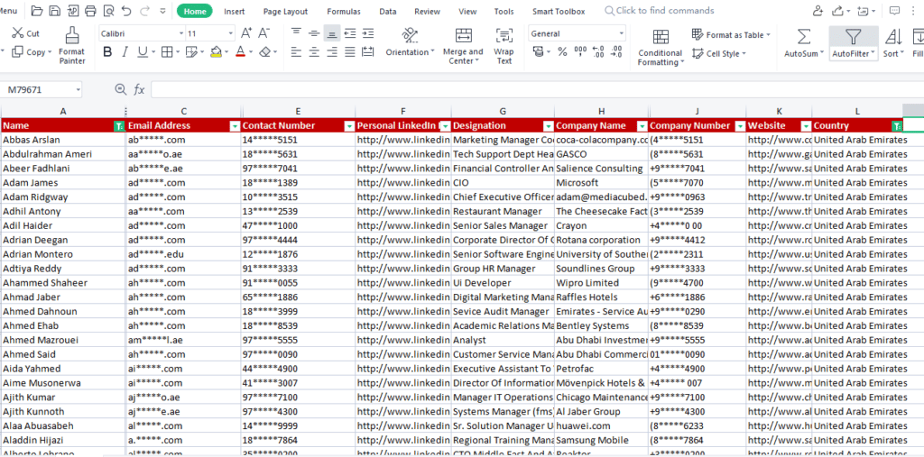 UAE Sample Database