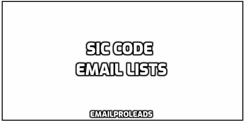 SIC Code Email Lists