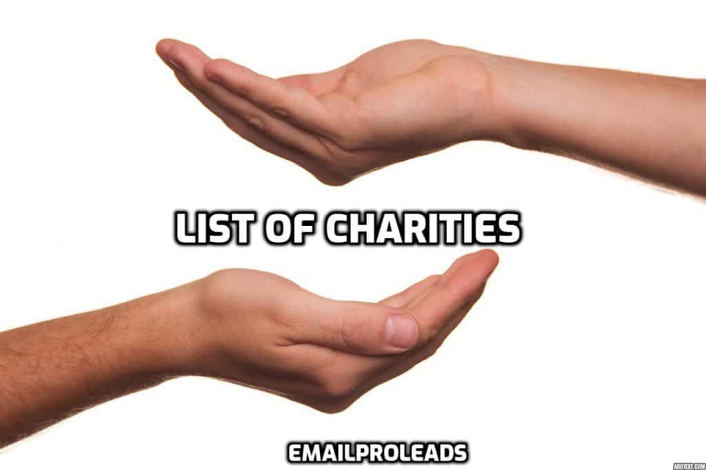 List Of Charities - EmailProLeads