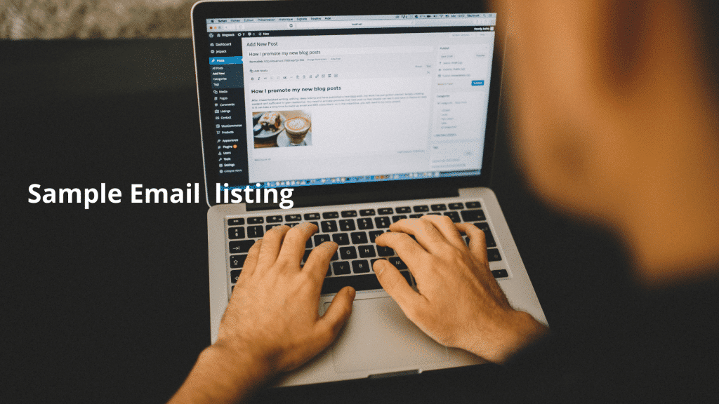 Sample Email listing