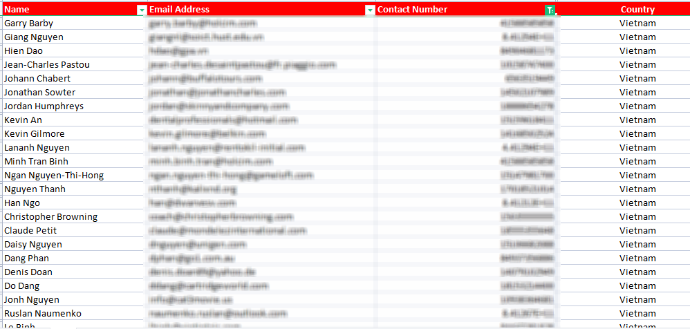 Vietnam Email List