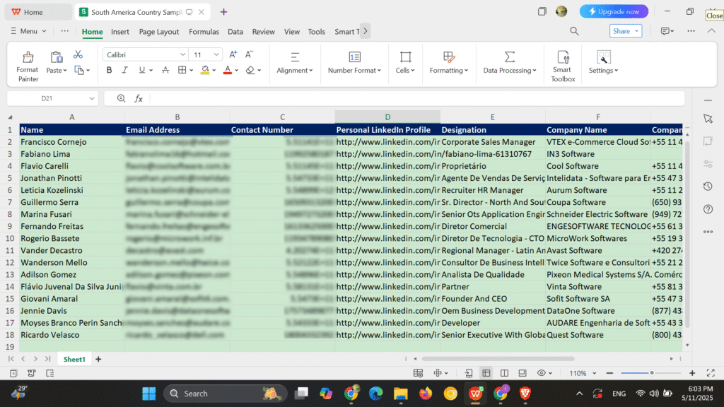 South America Email Lists