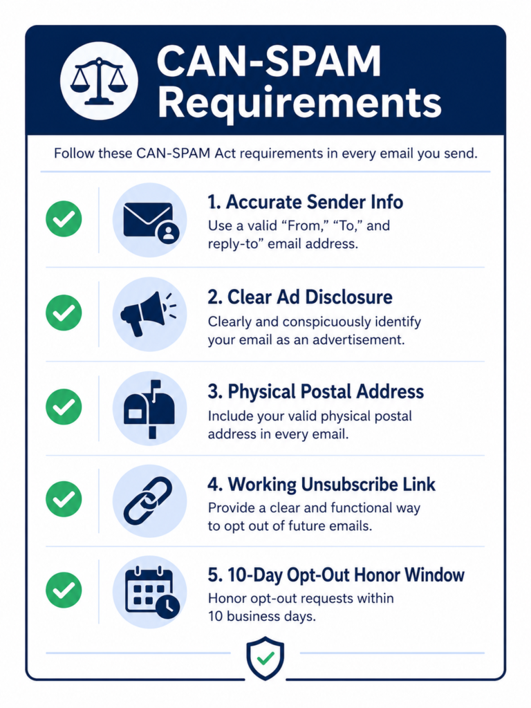 Cold Email Lists CAN-SPAM REQUIREMENTS